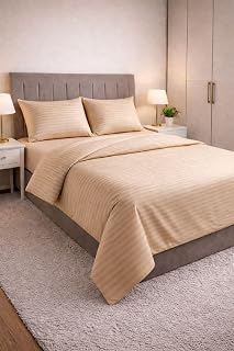 Wova Home Champagne Stripe Çift Kişilik Nevresim T