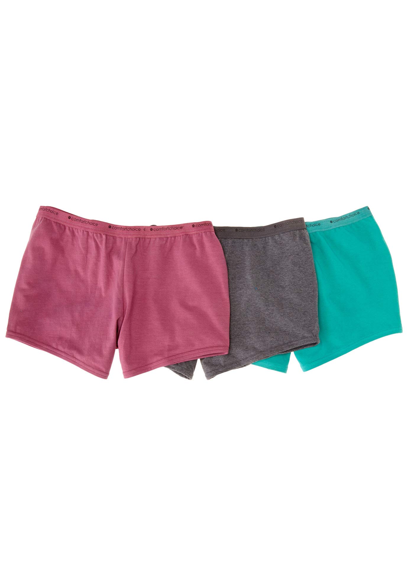 Comfort ChoiceWomen's Plus Size Cotton Boyshort Panty 3-Pack Underwear