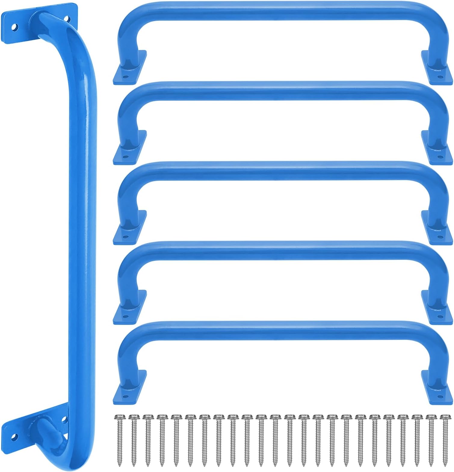 ESPETS 17 Inch Set of 6 Glossy Blue Steel Playground Handles - Playset Access...