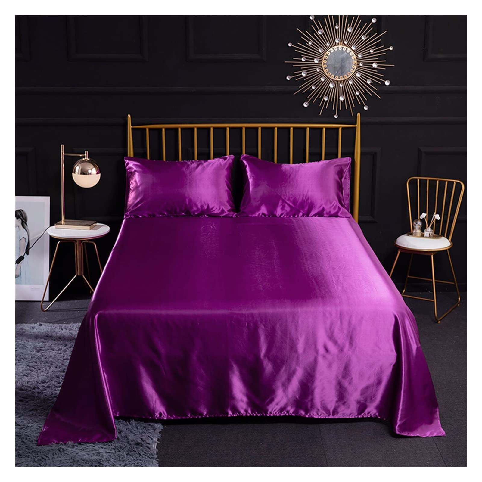 Taie d'oreiller et drap plat en satin de soie, le cadeau de noces