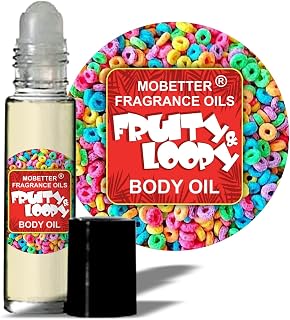 MOBETTER Fruity & Loopy Fragrance Oil - Long-Lasting Unisex Perfume Body Oil Roll-On, Pure Alcohol-Free, 0.33oz Travel Size