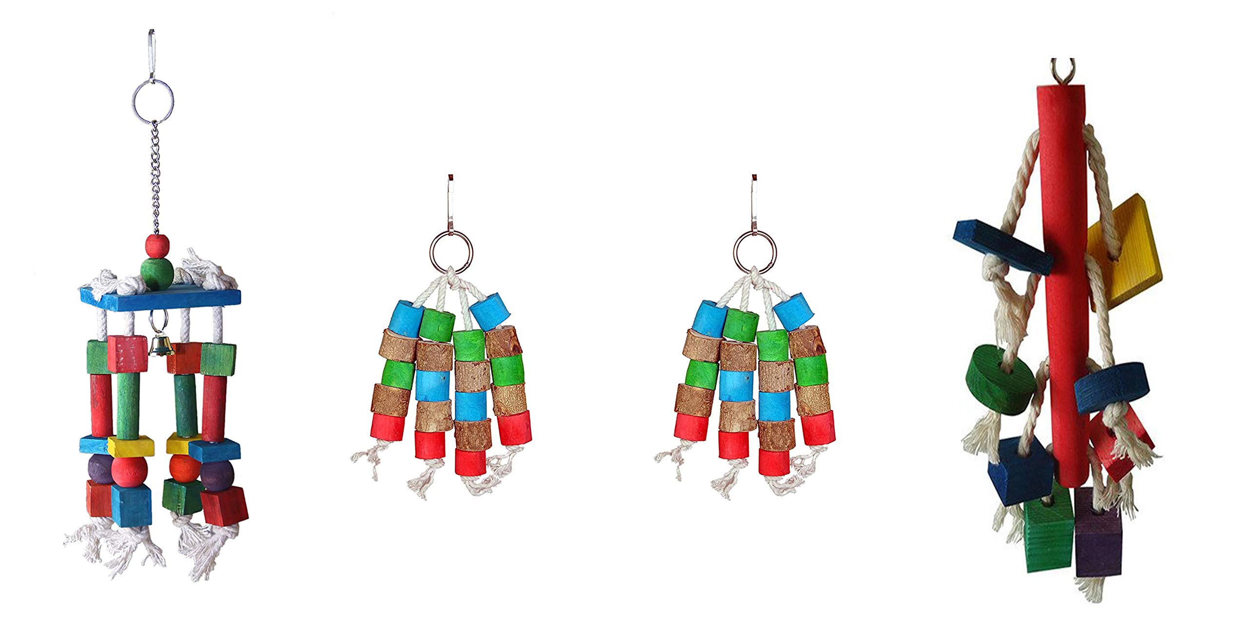 KSK 3Pcs Bird Parrot Toys Colorful Bird Chew Toys Hanging Hammock Swing Perches Bells Toys for Parrots Parakeets Conures Cockatiels Lovebirds Macaws Finches and Other Birds (B08X51S4QP) Amazon Price History, Amazon Price Tracker