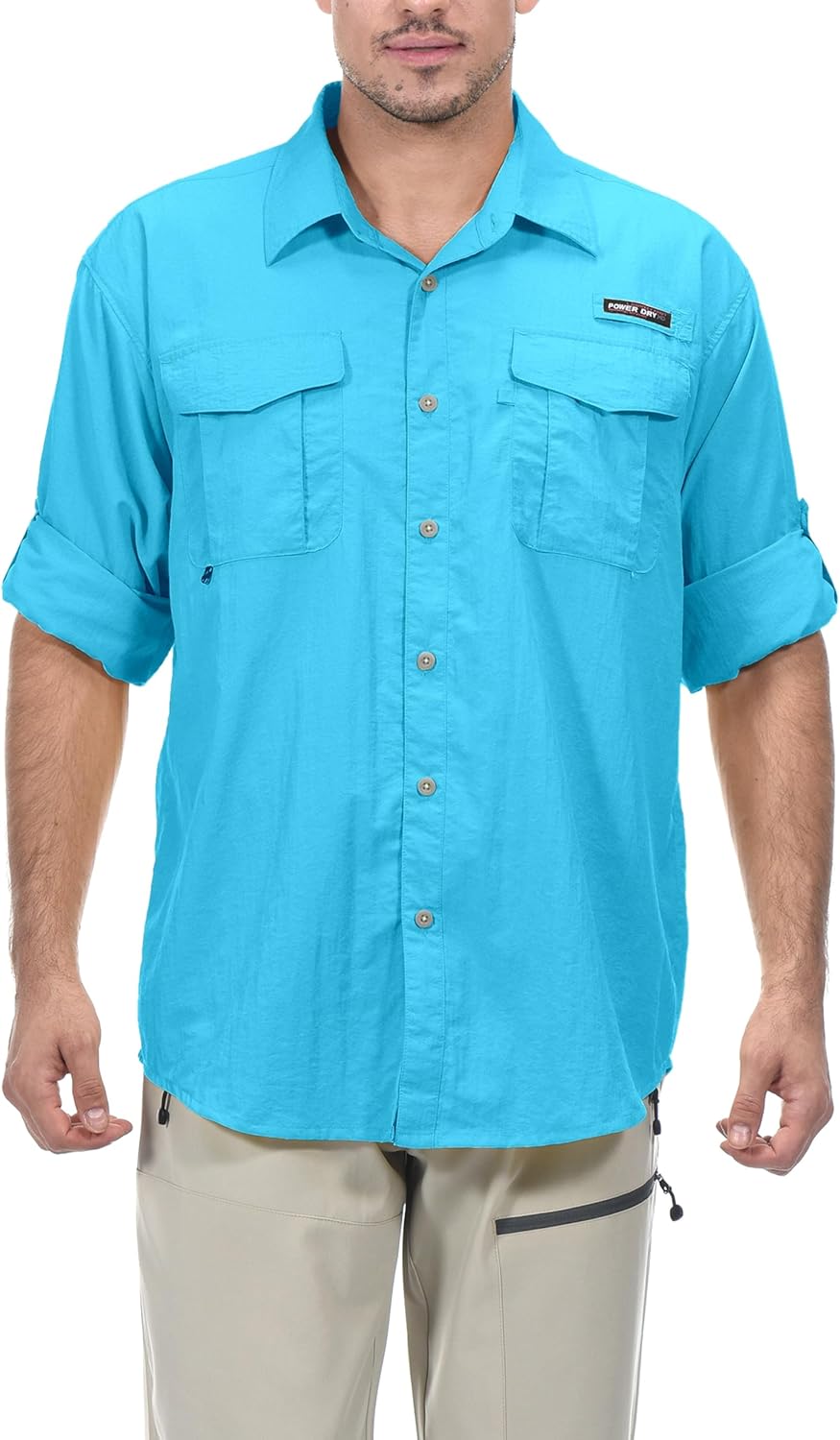 Little Donkey Andy Men's UPF 50+ UV Protection Shirt, Short Sleeve Fishing Shirt, Breathable and Fast Dry