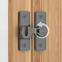 Vista 10 de 2 piezas de pestillo de puerta de granero de 180/90 grados, cerradura deslizante para puerta de granero, cerradura de pestillo de puerta corredera