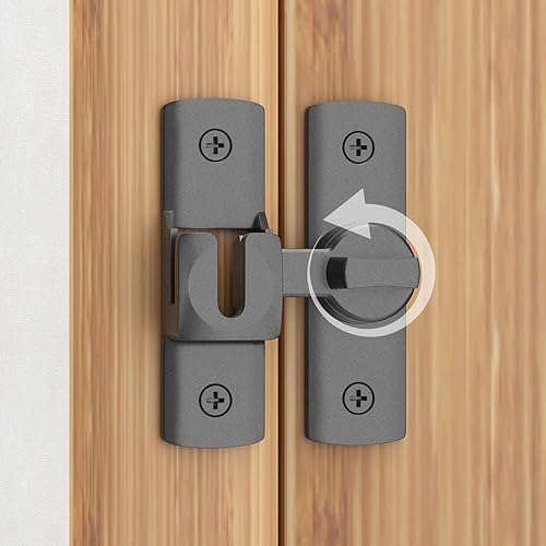 Miniatura 10 de 2 piezas de pestillo de puerta de granero de 180/90 grados, cerradura deslizante para puerta de granero, cerradura de pestillo de puerta corredera