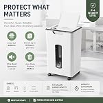 Wingwise Paper Shredder for Home Office, 60 Sheets Auto Feed, P-4 Cross Cut, 40 Mins Runtime, 52dB Quiet, 2.5m/min Shredding, 5.8 Gallon Bin, CD/Credit Card Shredder with Anti-Jam & Dual Modes