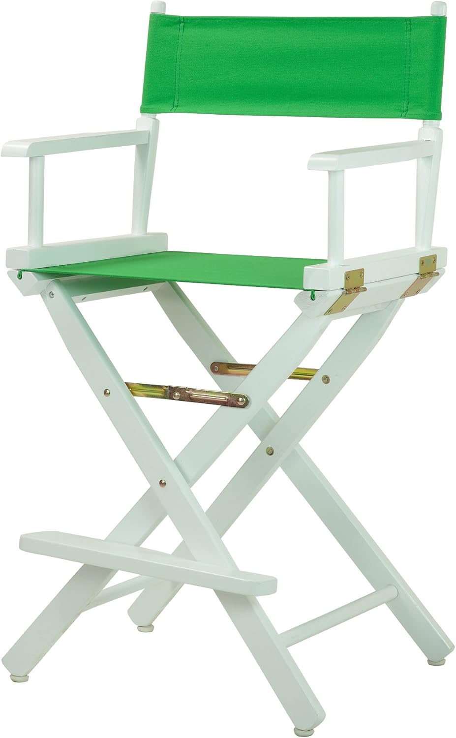 Casual Home Director's Chair ,White Frame/Green Canvas,24" - Counter Height
