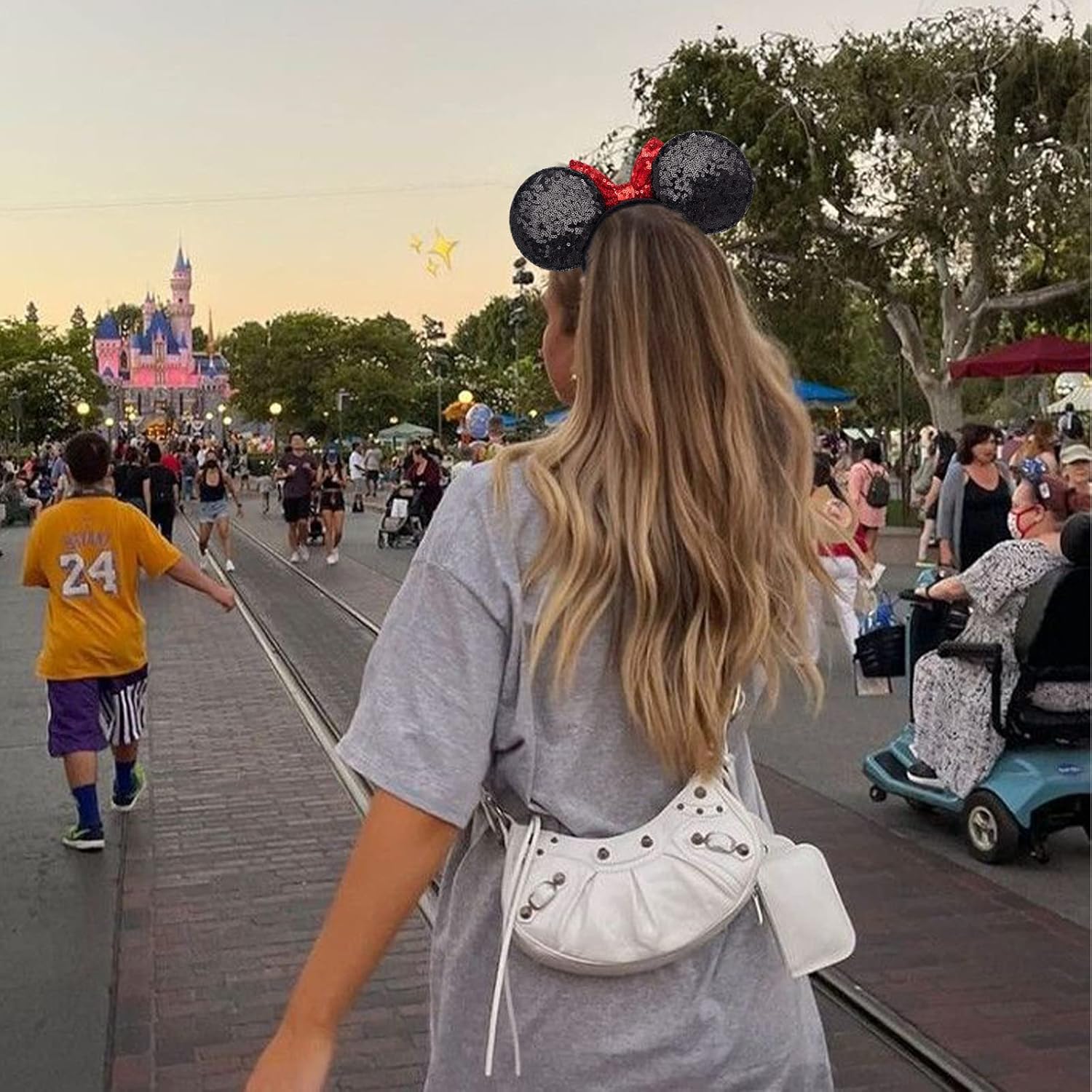 Miniatura 9 de YUNISS 2 PCS Minnie Ears Shiny Sequin Bow Mickey Ears Headbands for Adult Women Girls Christmas Birthday Party