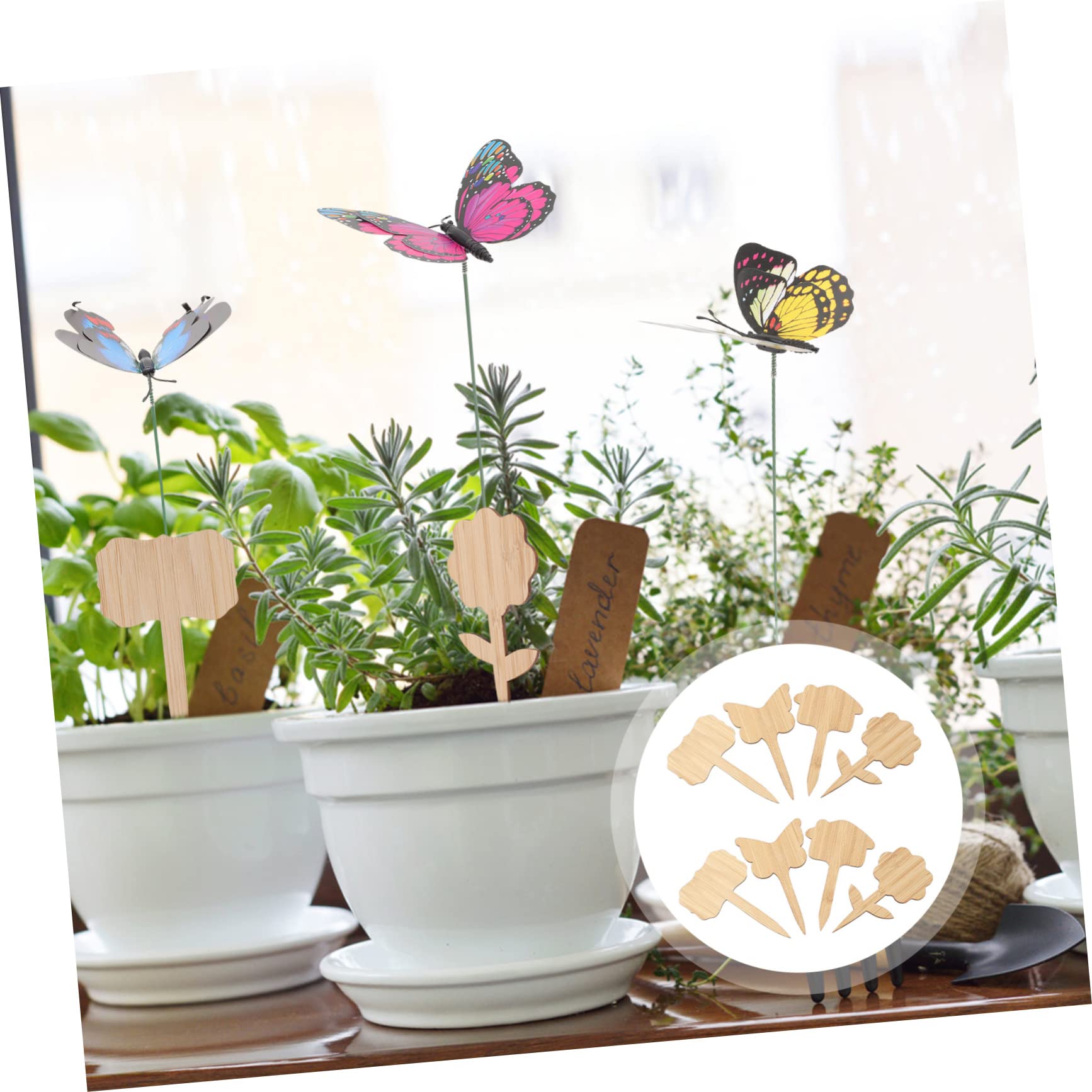 Sosoport 5 Ensembles Marqueurs De Plantes Bâtons De Bambou Étiquette De Panneau De Plante Décoration De Jardin Plantes Carte De Suivi Des Marqueurs De 40 pièces * 5