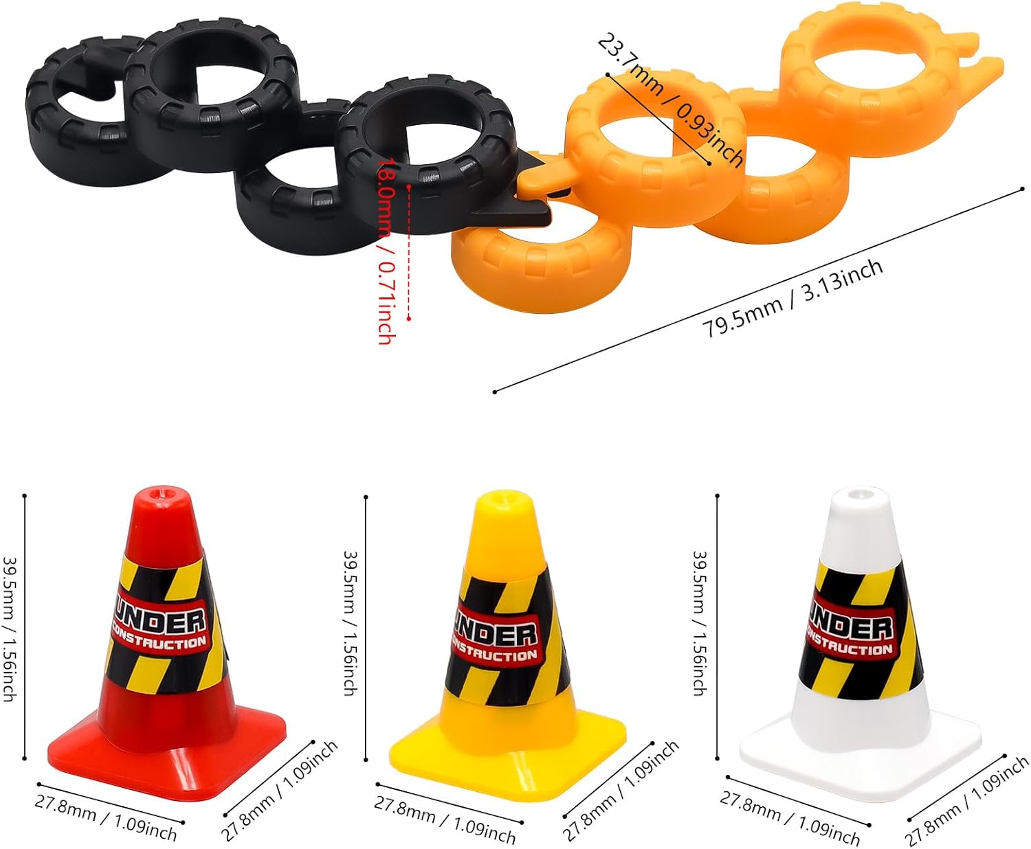 Hobby Fans 180 Pieces RC Car Racing Track Drift Runway Drift Field Fence with 30PCS Road Cones for 1/14 1/16 1/18 1/24 1/28 1/30 1/43 Mini RC Car (Black & Yellow & White, 210PCS)