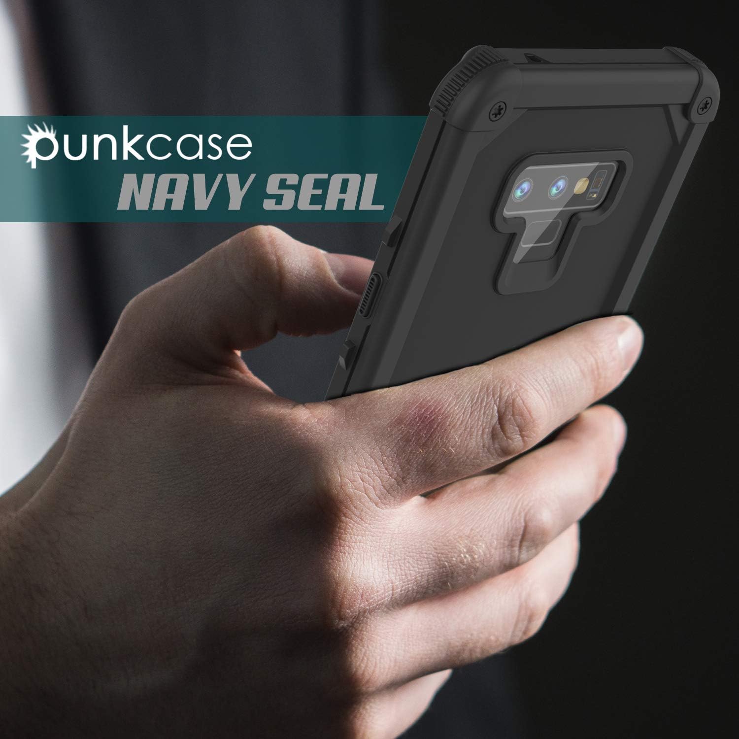 Punkcase Galaxy Note 9 Waterproof Case [Navy Seal Extreme Series] [Slim Fit] [IP68 Certified] [Shockproof] [Dirtproof] 360 Full Body Armor Cover Compatible with Samsung Galaxy Note 9 [Black]