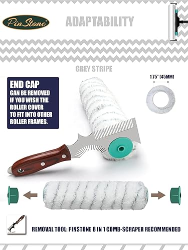 Miniatura 4 de Cubiertas de rodillo de tela tejida de nailon (poliamida) de 12 pulgadas, NAP de 34 pulgadas, paquete de 3. Todas las pinturas adaptadas, adecuadas