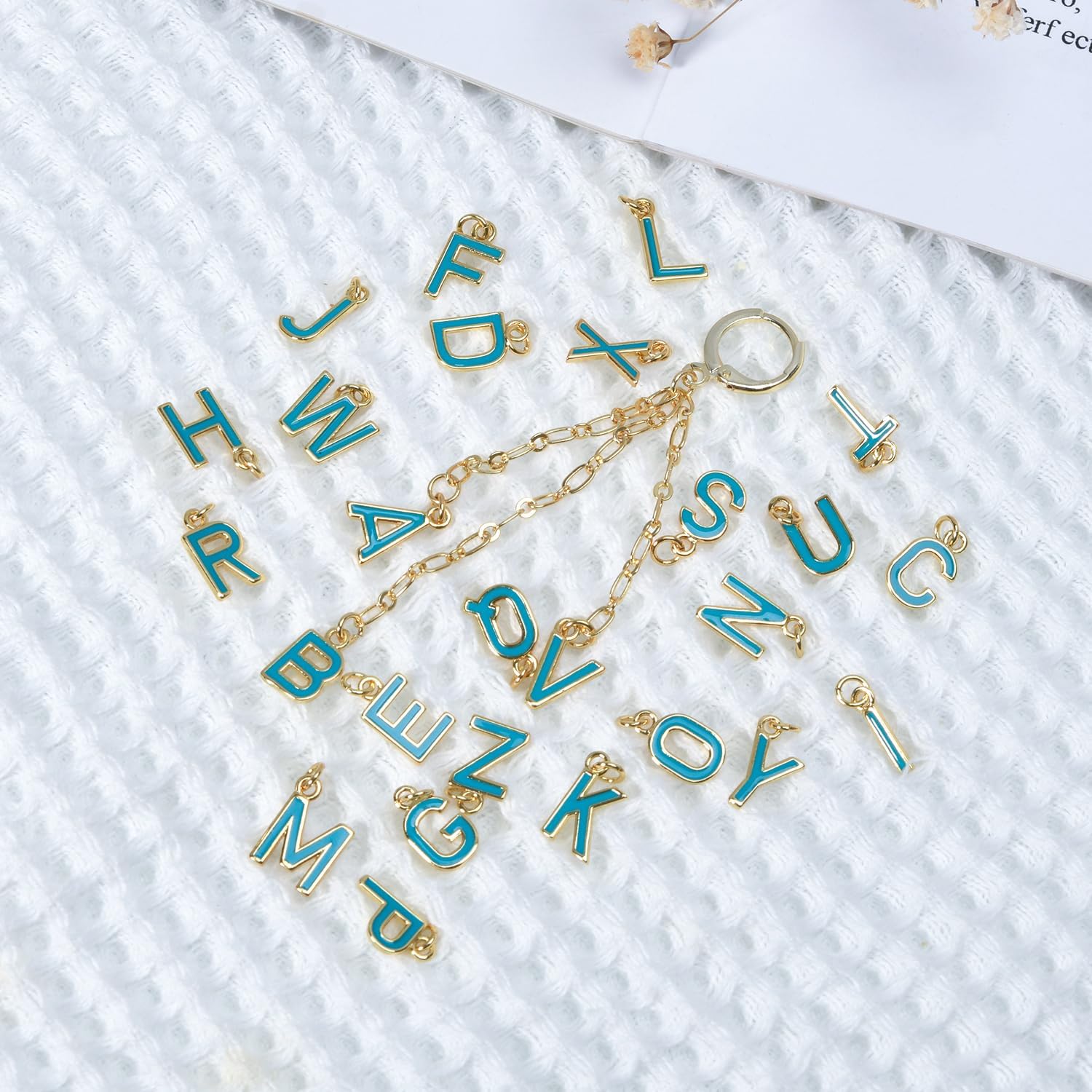 18K Gold Filled A-Z Alphabet Letters Charms,26Pcs Initial A-Z Alphabet Charms,Bracelet Necklace Earrings Charms for DIY Jewelry Making - Image 3