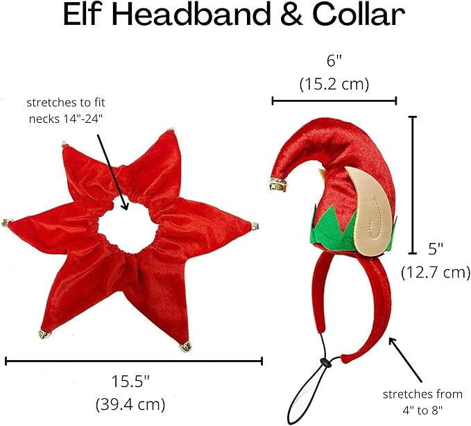 Sombrero de Duende para Perro con Collar de Campanas - Disfraz Navideño miniatura 7