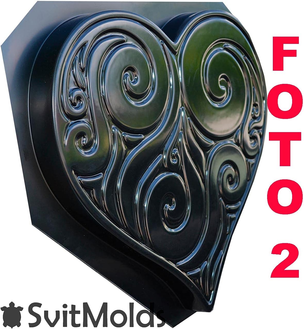 SvitMolds Concrete Mold Heart Decorative Stepping Stone for Garden Mold ABS Plastic S31-Small
