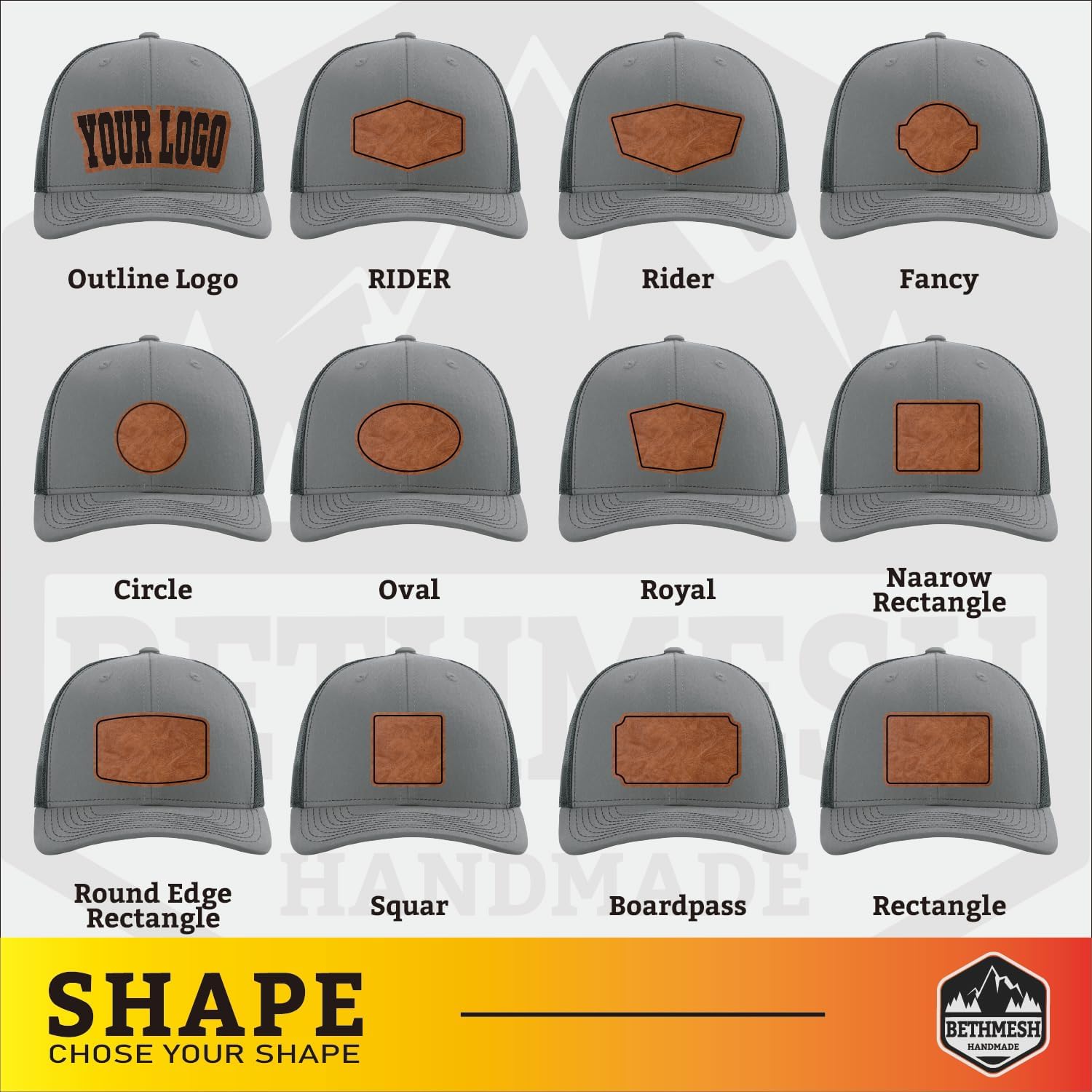 Personalized Leather Patch Trucker Hat - Image 3