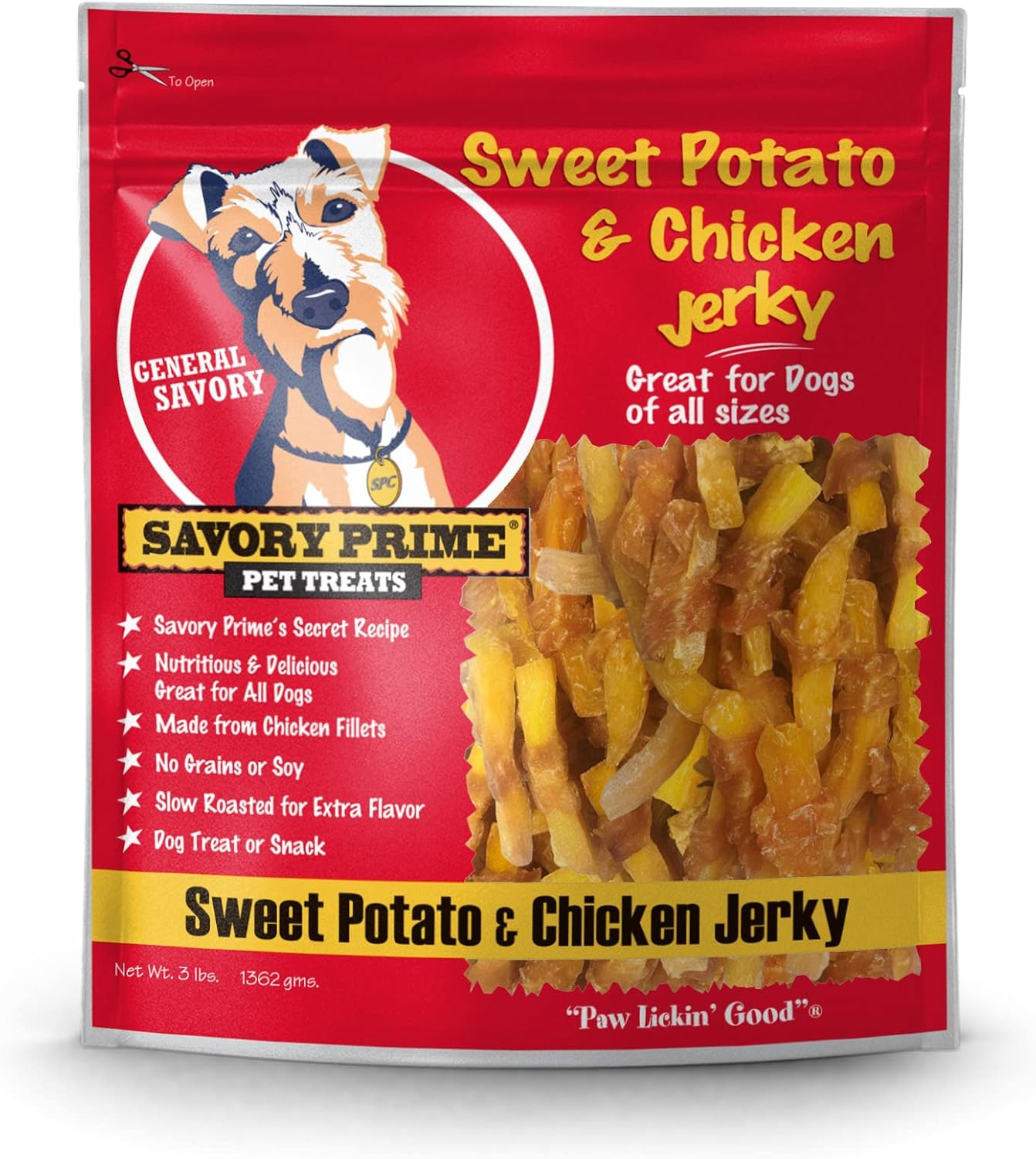 Savory Prime Sweet Potato and Chicken Jerky 48 oz.