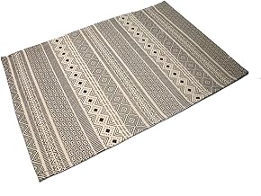Cosmoline LETIZIA TRIBAL Rug 50 x 80 cm - 100% Cotton with Non-Slip Bottom - Washable Rug for Bathroom, Kitchen, Entrance or Bedroom