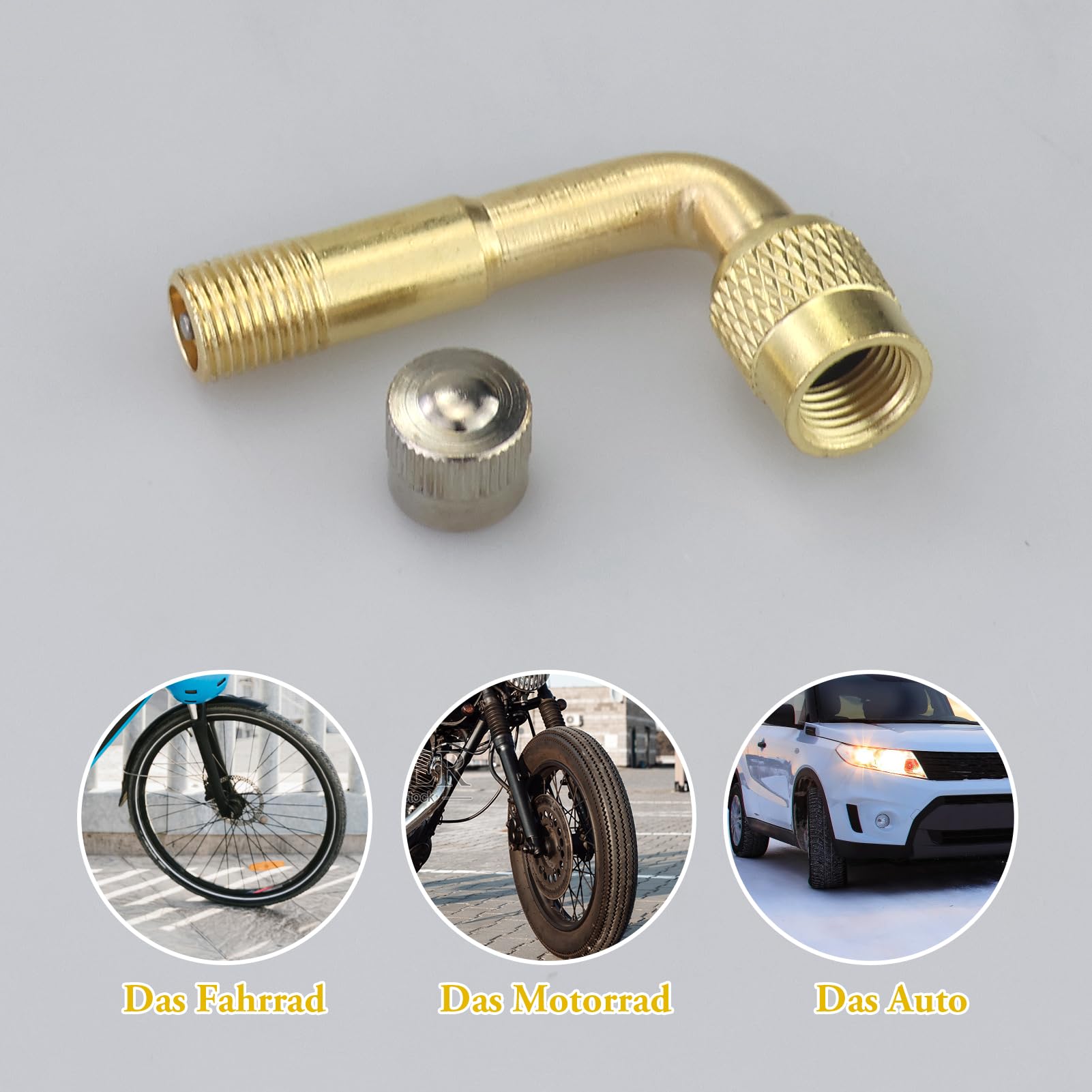 3 pezzi prolunga valvola a 90 gradi, prolunga valvola in rame, adattatore per valvola ad angolo, ideale per auto, moto, bicicletta e scooter