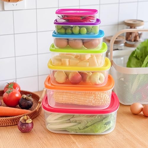 Miniatura 8 de Juego de ensaladeras de plástico multicolor, apto para microondas y lavavajillas, ideal para hornear, preparar, cocinar y servir alimentos (juego de