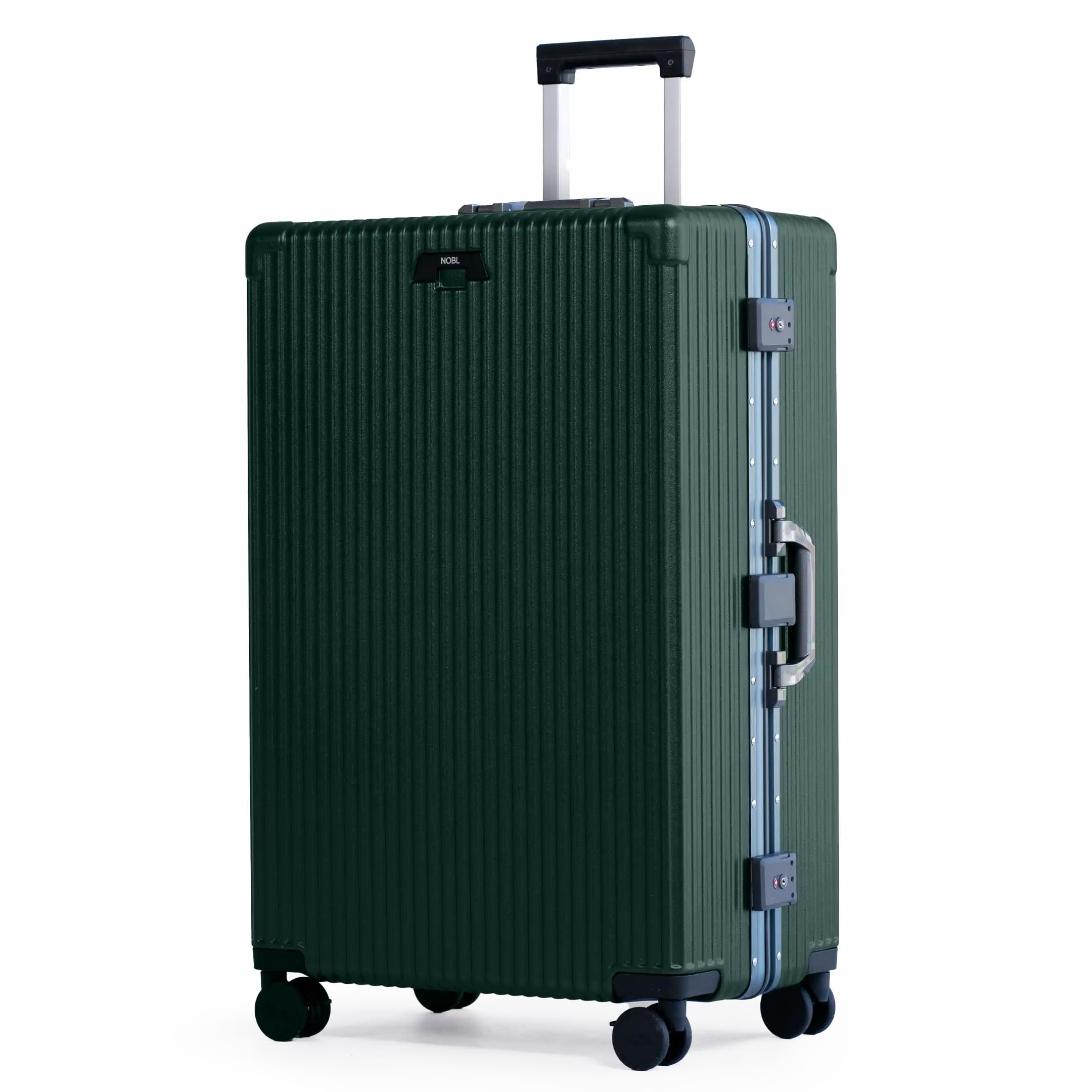 Photo 1 of ***STOCK PHOTO FOR REFERENCE ONLY*** Nobl Travel Zipperless Check in Suitcase - Aluminum Frame, Forest Green