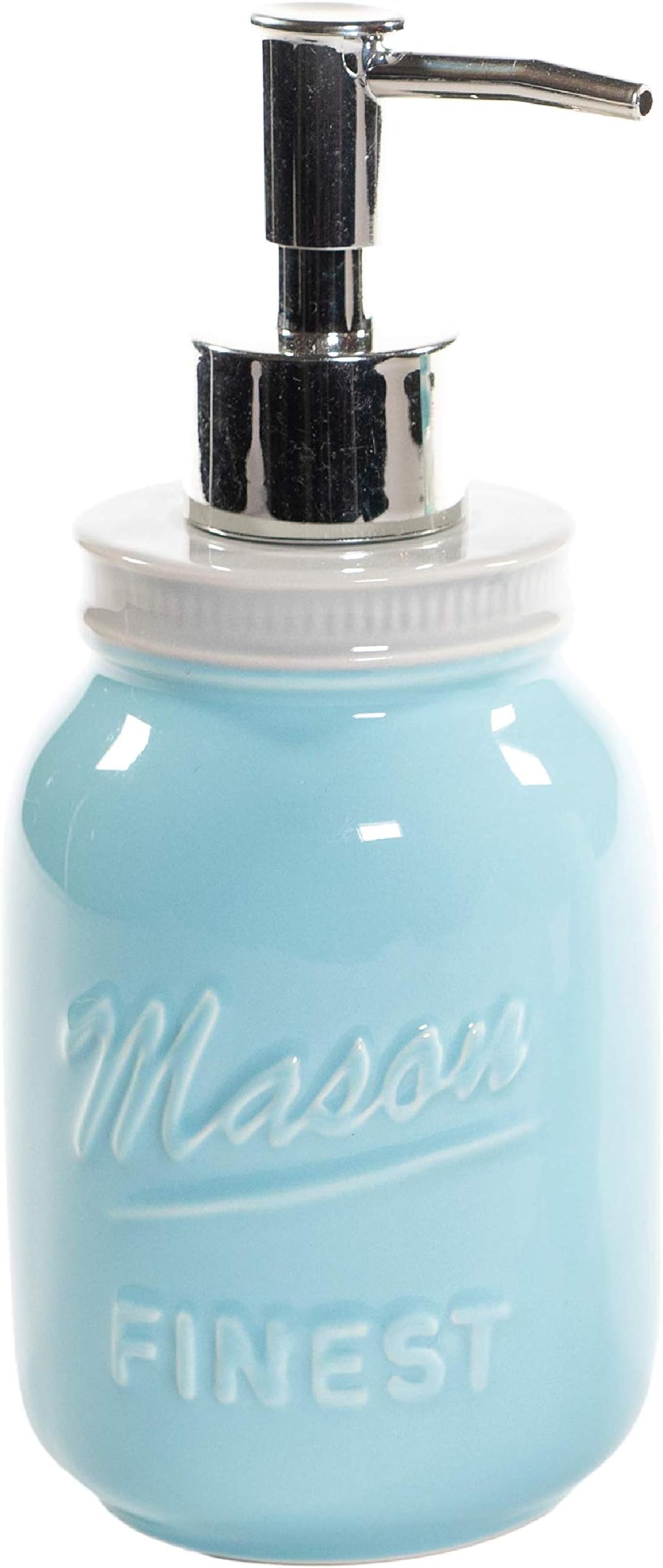 Mason Jar Soap Pump Dispenser - Rustic Farmhouse Jars for Your Kitchen or Bathroom Hand Soap, Dish Soap or Lotion (Blue)
