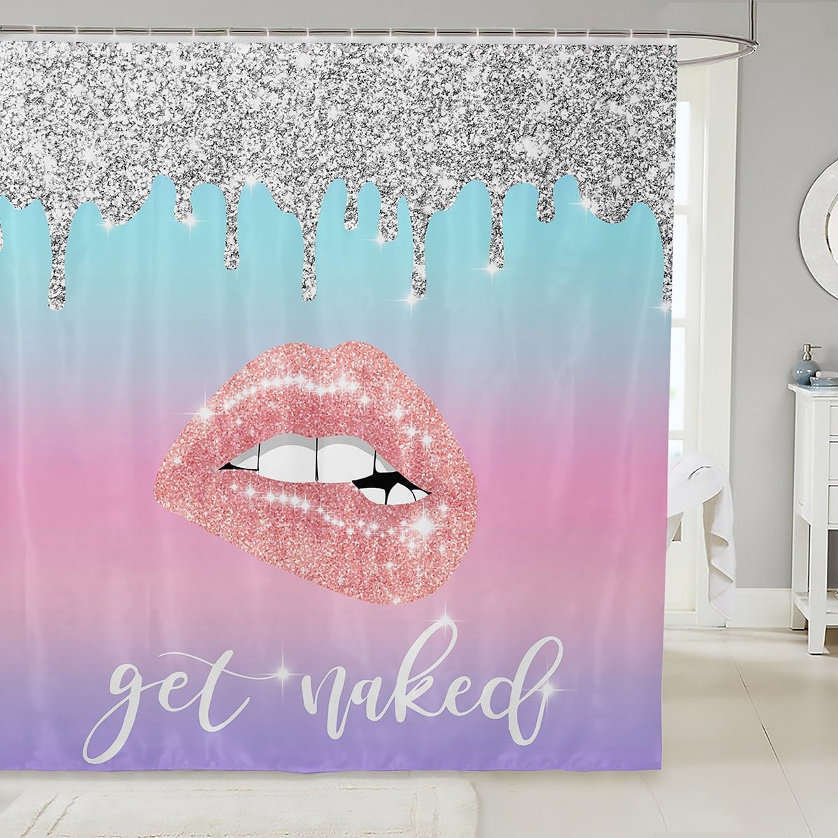 pink-teens naked Homemissing Diamond Get Naked Bath Curtain Pink Sexy Lips Shower Curtain  for Kids Boys Girls Teens Glitter Lips Bathroom Shower Curtain Set Kiss  Kids Bathroom Accessories 180x200cm : Amazon.co.uk: Home & Kitchen