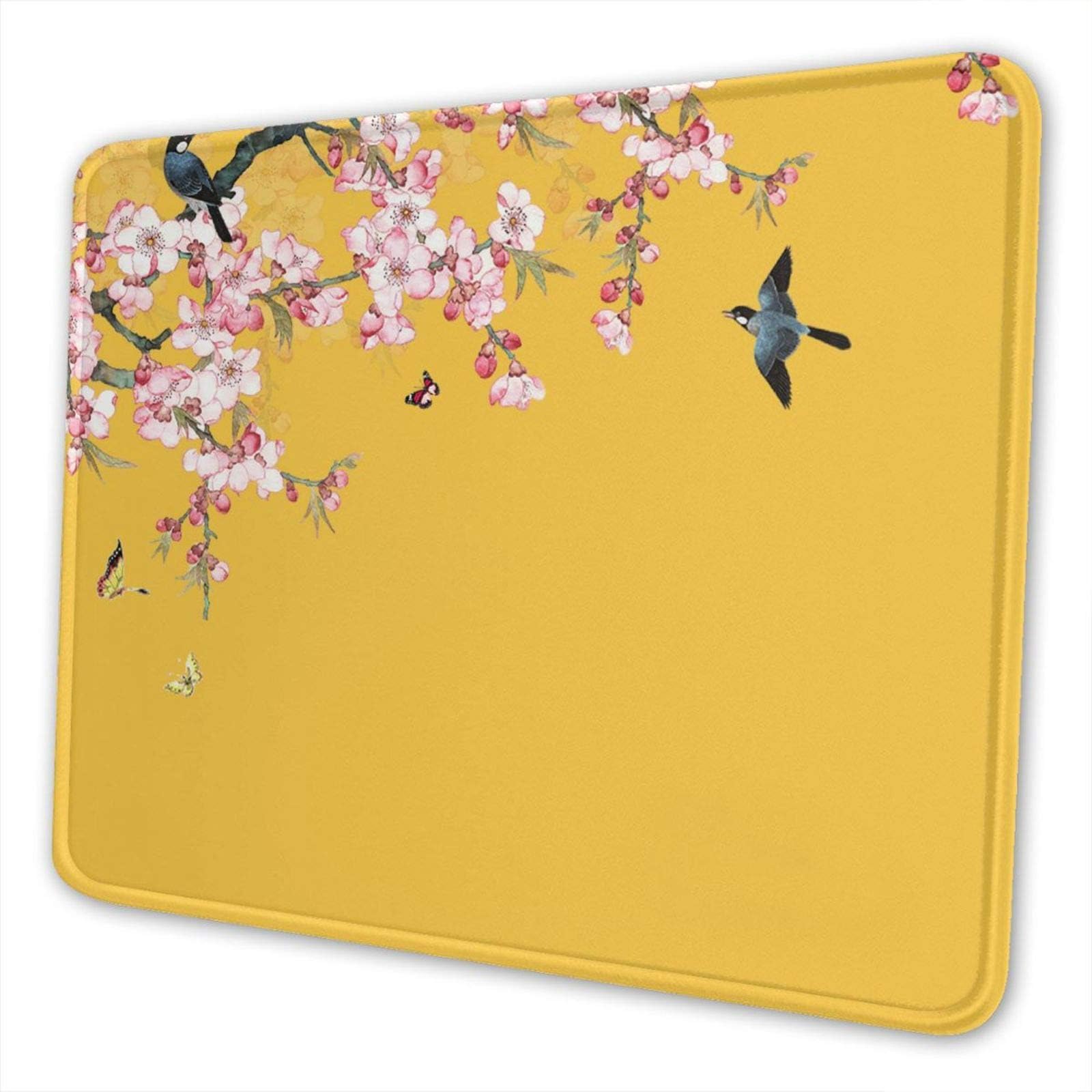 Mouse pad with Design Non-Slip Rubber Base, Premium-Textured & Waterproof Computer Mousepad with Stitched Edges, Mouse Pads for Computers, Laptop, Gaming, Office , Personalized, Yellow