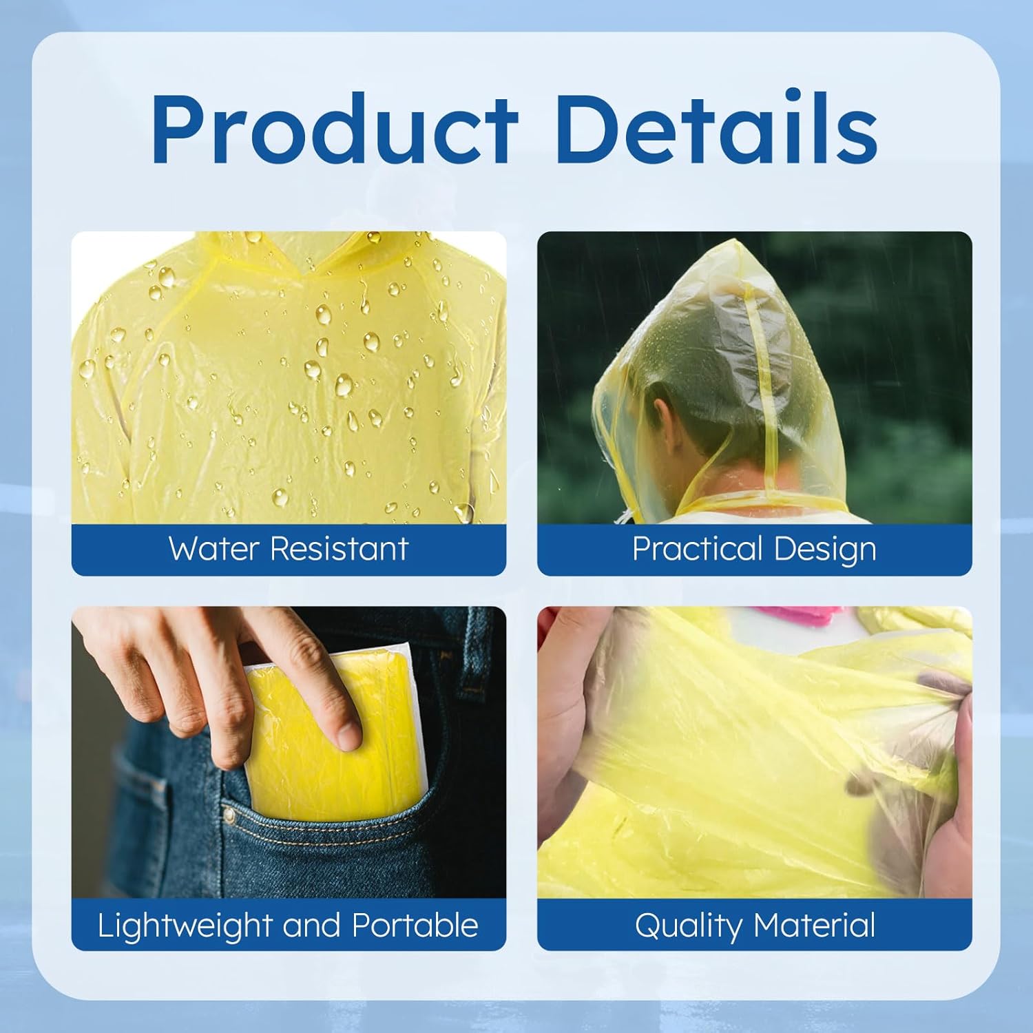 twoworld 120 Pcs Disposable Rain Ponchos for Women Bulk,Emergency Ponchos Rain Adult for Men Women Kids Travelling Camping Hiking