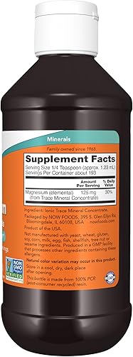 Miniatura 2 de NOW Suplementos, magnesio líquido con traza mineral, soporte del sistema nervioso*, 8 onzas