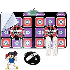 Tapete de dança para crianças e adultos, tapetes de dança duplos antiderrapantes de PVC para uso doméstico, máquina de jogos de ioga sem fio com alça dupla, compatível com PC, laptop, USB, interface