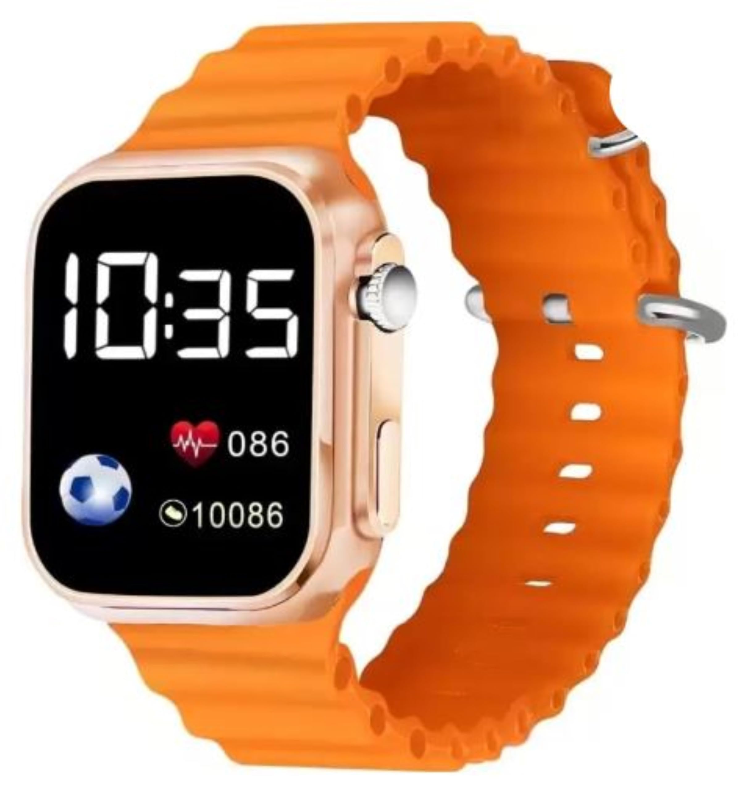 MVS Digital Square Dial | Large Digits | Dummy Icons Ultra Design Watch | Hour and Minutes in AM/PM Format | Date & Month Display | for Boys & Girls | (Orange) (B0D8TQJ86S) Amazon Price History, Amazon Price Tracker