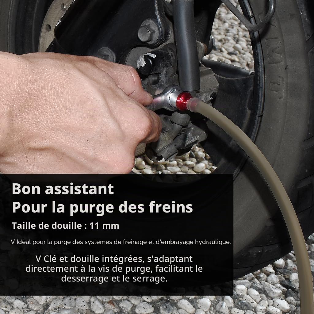 FIRSTINFO F3511 | Clé de purge de frein avec tuyau | 11mm