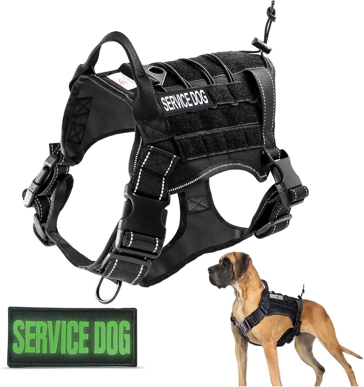 Havenfly Tactical Dog Harness with Handle for Medium Large Dogs, No