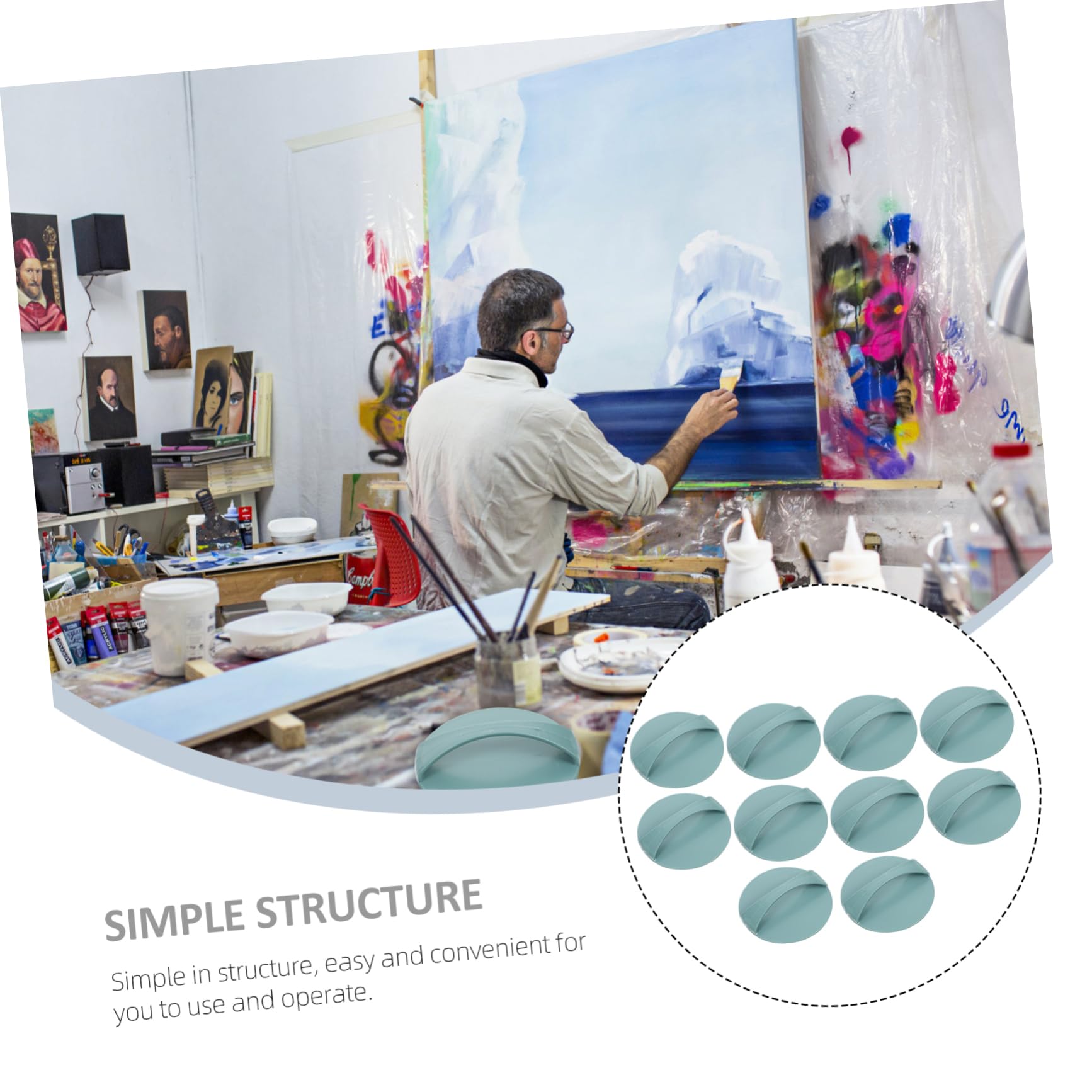 ERINGOGO Printmaking Ink Stereotype 10 Pcs Plastic Printing Baren Art Plate Carving Tool Set