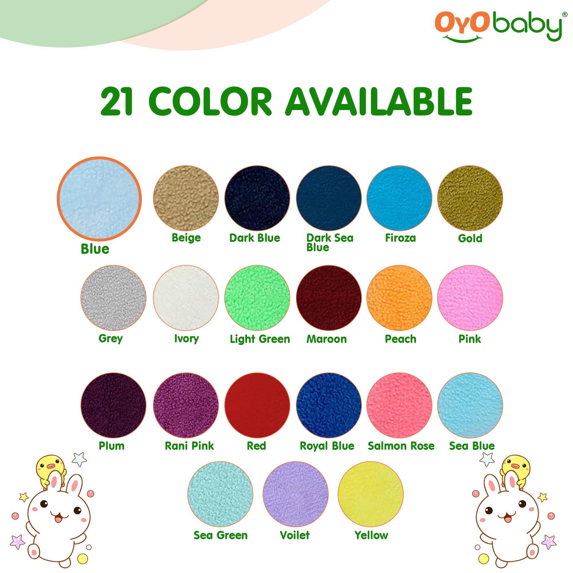 OYO BABY Premium Hypoallergenic Quick Dry Waterproof Reusable Mat/Underpad/Absorbent Sheets/Mattress Protector/Crib Sheets (Size: 70cm x 50cm) / (28"x19") Blue, Small - Image 7 thumbnail