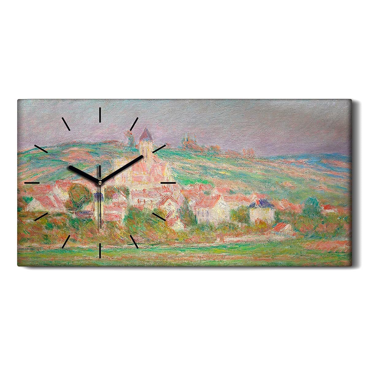 Horloge sur toile Vetheuil au coucher du soleil pour un salon zen