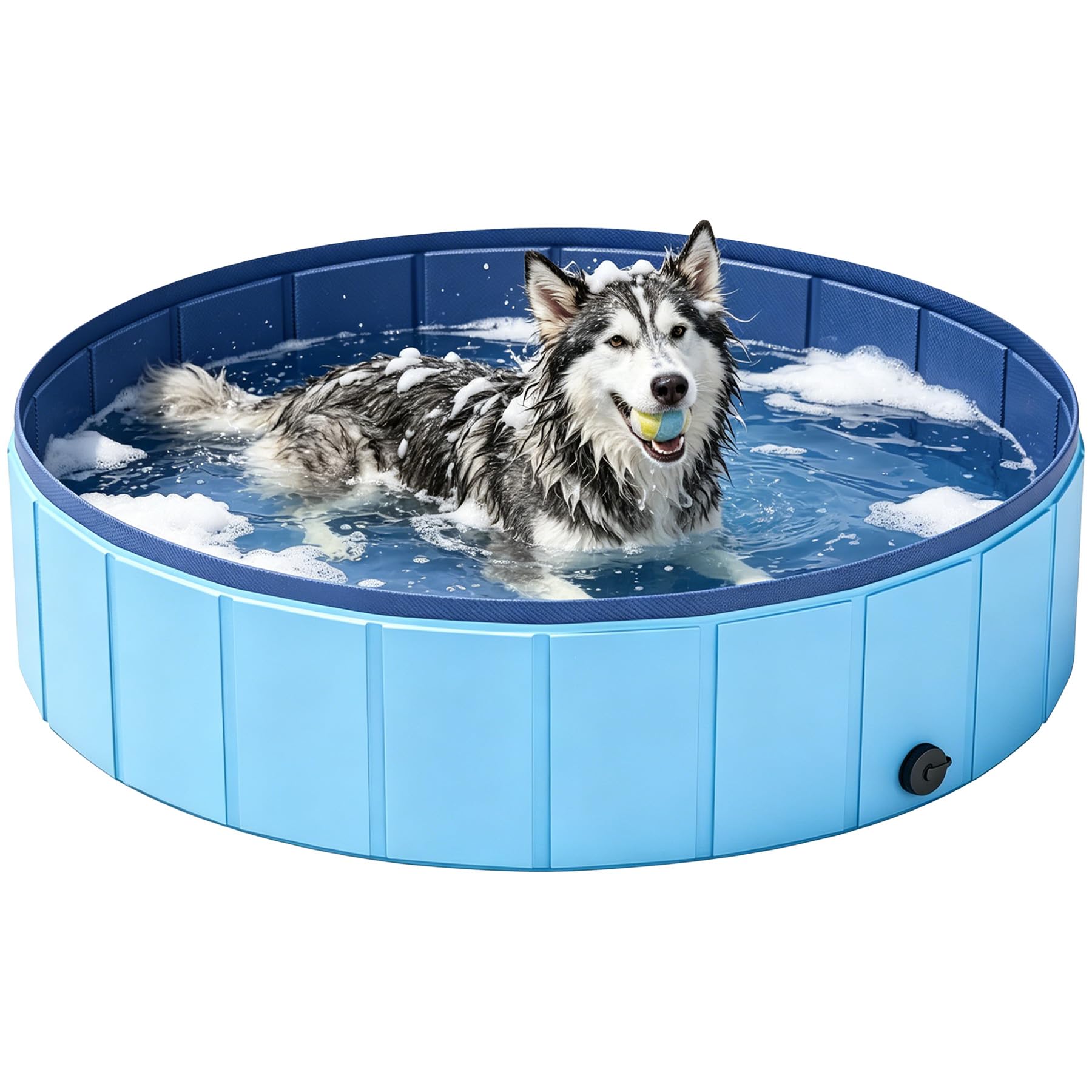 VEEKAY Piscina per Cani,120x30cm Piscina per Cani Grandi Piegevole,Portatile Vasca da Bagno per Animali,Antiscivolo Animali Domestici Piscina Bagno,per Aperto Interno Giardino