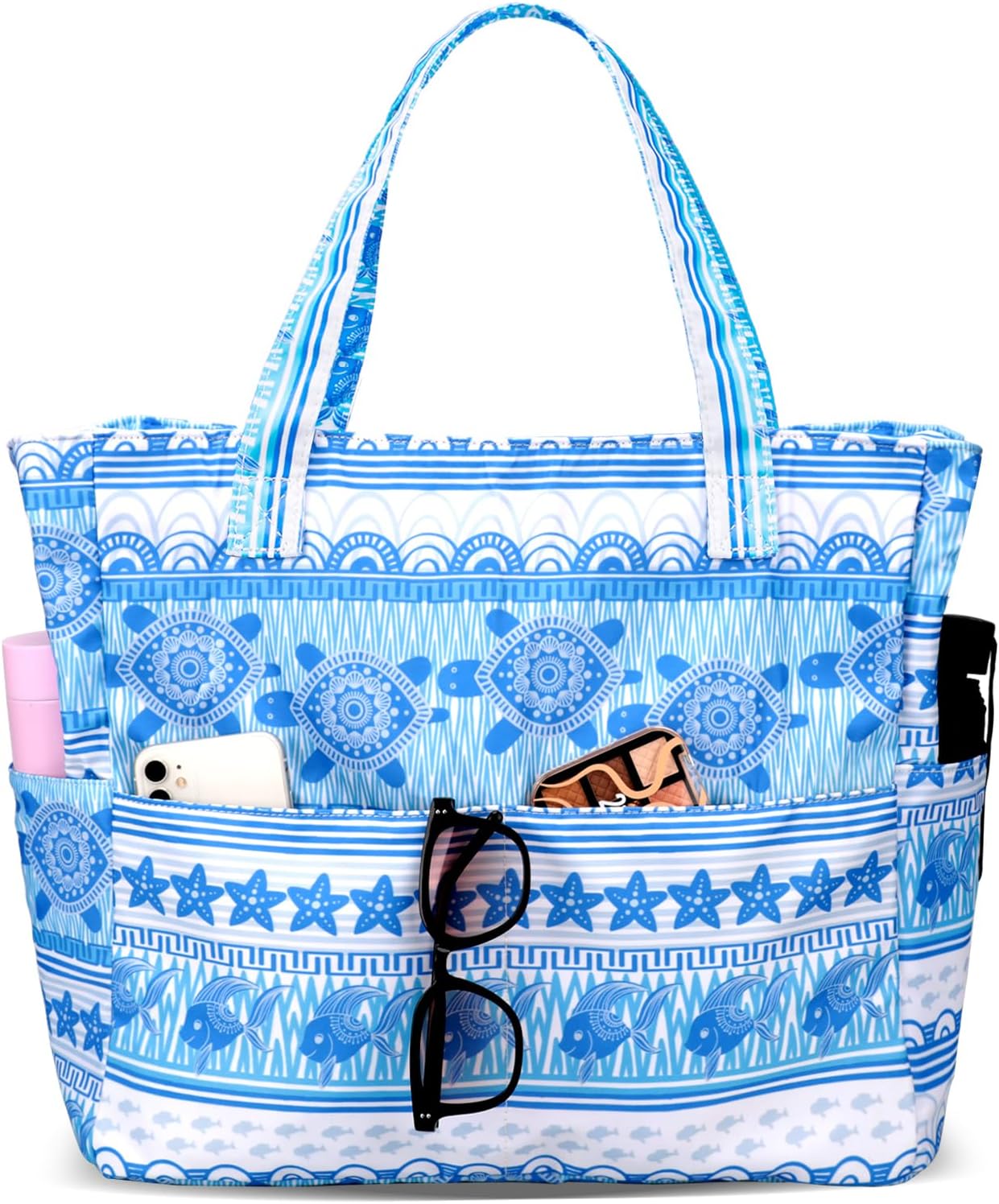 LEDAOU Beach Bag Waterproof Sandproof Women Beach Tote Pool Bag with Zipper for Gym Grocery Travel with Wet Pocket | Sandproof, with Zipper, for Gym, Grocery, Travel, with Wet Pocket