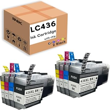 LC436 Ink Cartridge, with Chip,Compatible for Brother MFC-J4340DW MFC-J4440DW MFC-J4540DW MFC-J5855DW MFC-J5955DW MFC-J6555DW MFC-J6955DW MFC-J6957DW Printer 4 Color*2