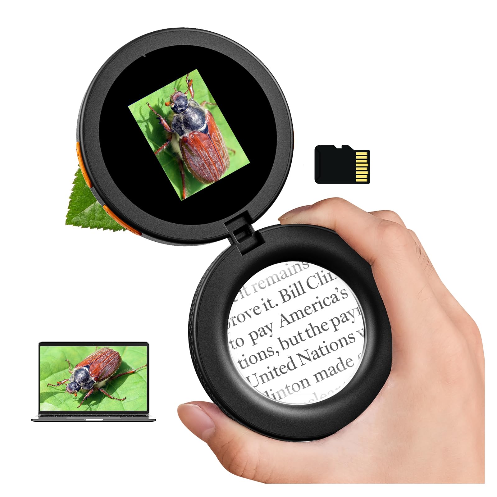 Mini Microscope numérique Portable pour Enfant: électronique Microscope de Poche 500X avec écran HD 2", éclairage LED, Loupe Portatif - Scientifique Cadeau STEM pour Enfant 5-12