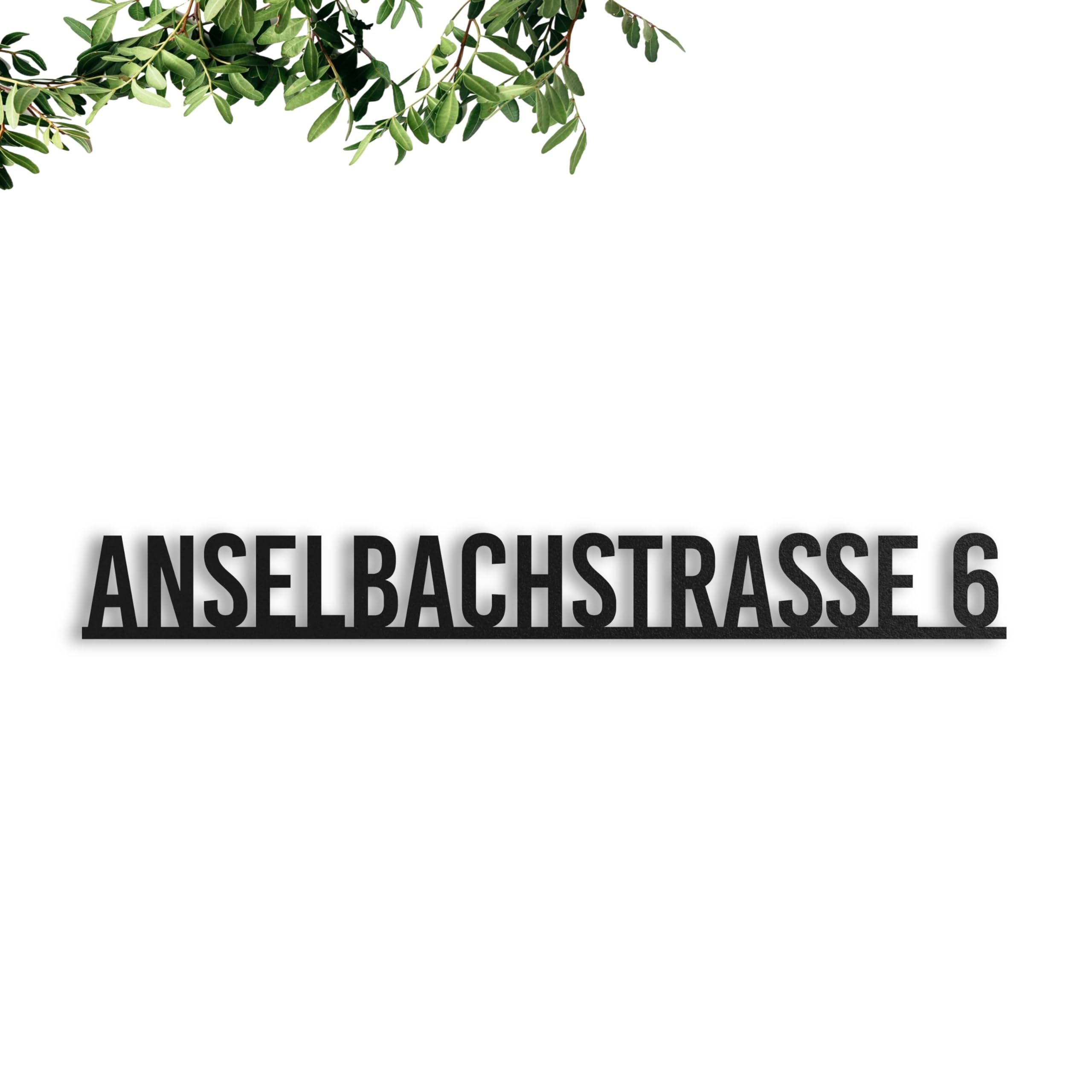 Steelmonks Straßenschild mit Hausnummer. Metall Adressschild und Plakette als Haustürschild oder Einweihungsgeschenk. (Straßenschild Gewagt)