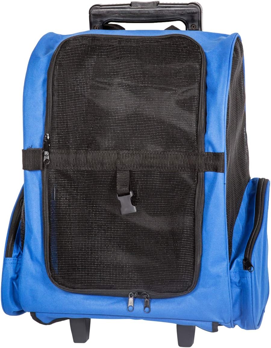 Peach Tree Pet Travel Rolling Backpack Rolling Carrier for Dogs Pet Carrier with Wheels Rolling Pet Travel Tote Airline Approved