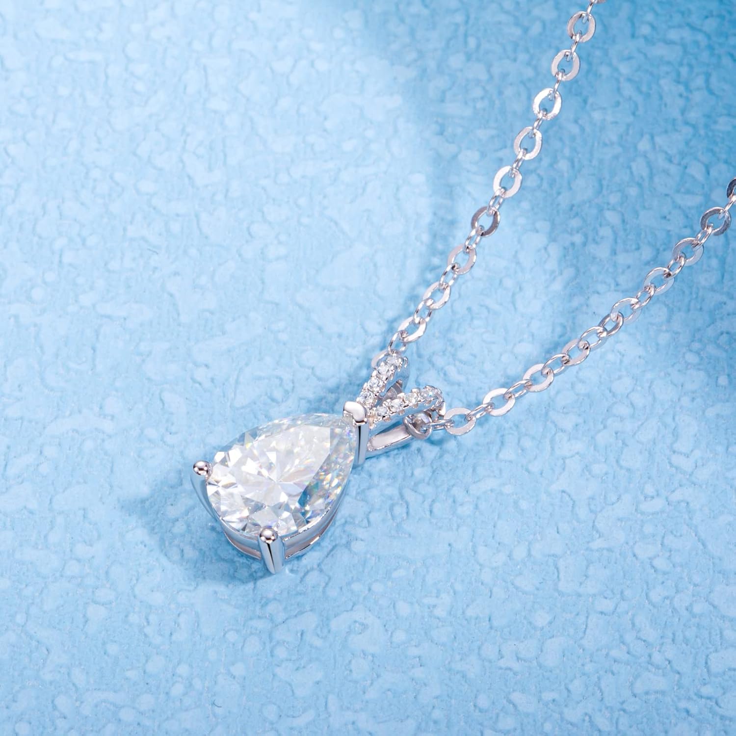 Pear Cut Moissanite Pendant Necklace for Women 2.5CT D Color VVS1 Gold Plated 925 Sterling Silver Necklace with Certificate of Authenticity - Image 3