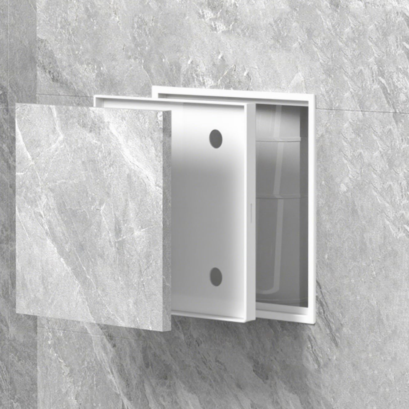 Xnshunhoyn B Tileable Access Panel For Drywall, Recessed Inspection Hatch Door, Invisible Plumbing Service Door, Residential/Commercial Wall Hole Cover,,12X12cm