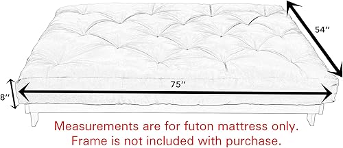 Miniatura 2 de Poly Solid - Colchón de futón completo, 8 pulgadas, color borgoña