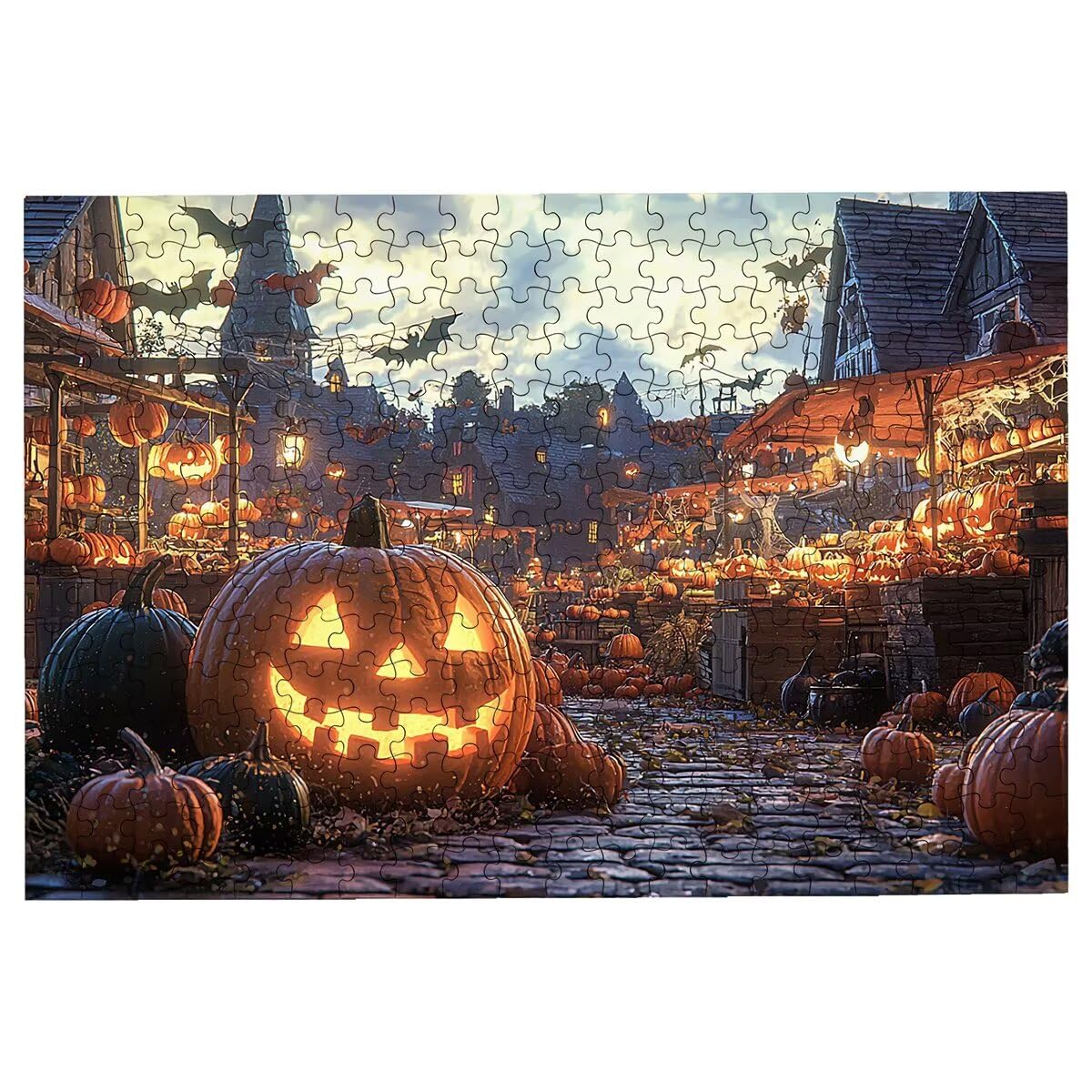 Puzzle 1000 elementów na Halloween, 1000 elementów, puzzle z dynią, z ekskluzywnym pudełkiem do pakowania, imponujące klasyczne puzzle dla dorosłych, drewniane puzzle do dekoracji salonu, prezenty dla