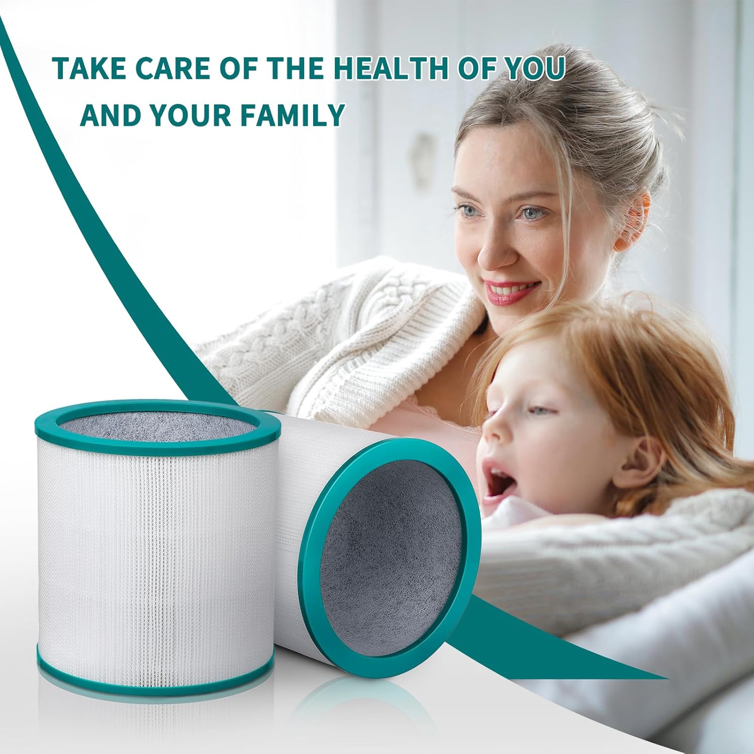2 Pack HEPA Air Filter Replacement for Dyson Tower Purifier Pure Hot Cool Link TP01 TP02 TP03 BP01 AM11 Models, Part # 968126-03