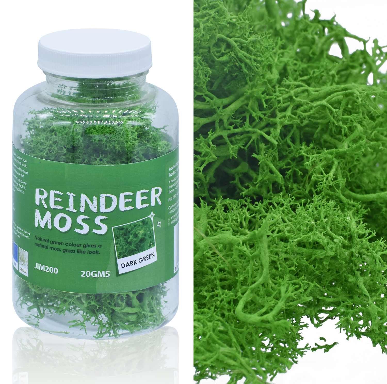 KRYTONE®Artificial Reindeer Moss Grass Powder Miniature Tree Snow Micro Garden Landscaping Decoration Craft DIY Accessories (20 Gram)-image-32