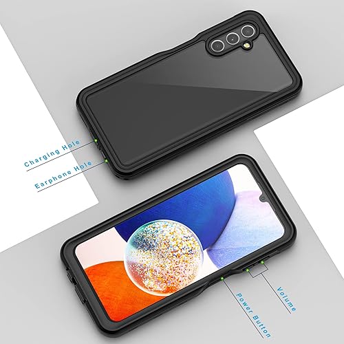 Miniatura 6 de Lanhiem Funda para Samsung Galaxy A14 5G, IP68 impermeable a prueba de polvo, protector de pantalla integrado, funda protectora de cuerpo completo
